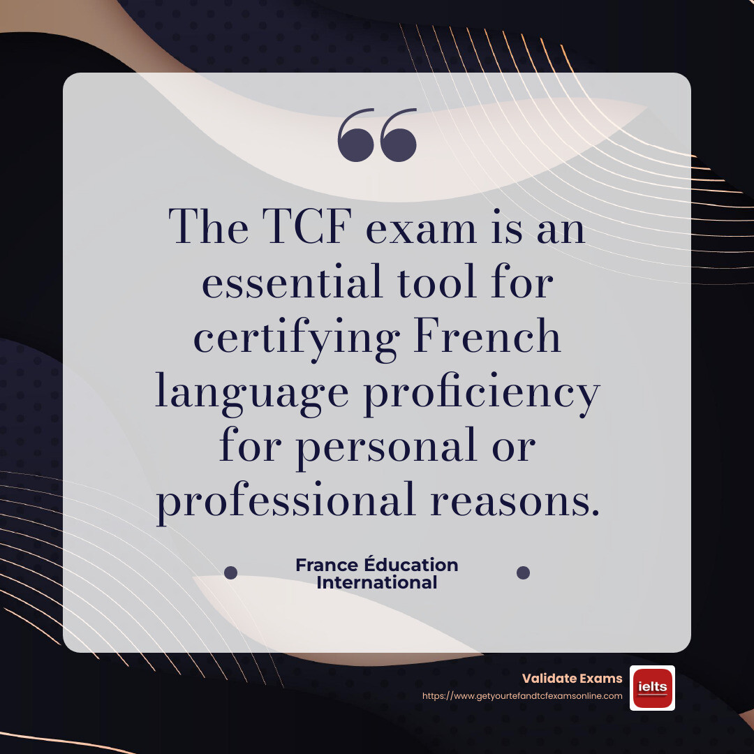 TCF Importance Quote - centre examen tcf infographic simple-quote-dark