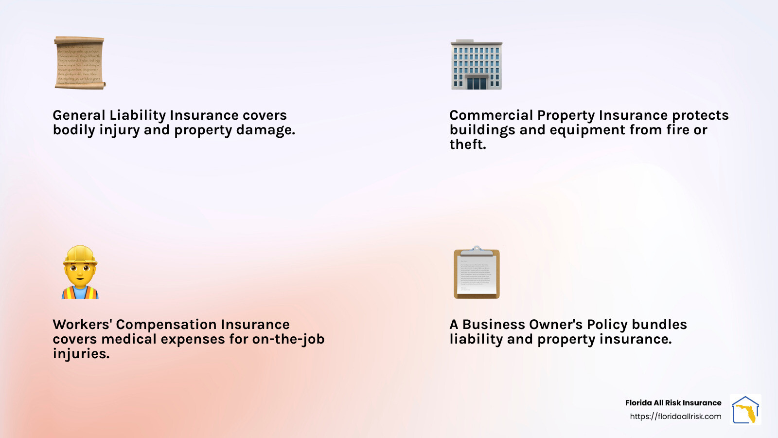 Benefits of a Business Owner's Policy - buy business insurance infographic 4_facts_emoji_light-gradient