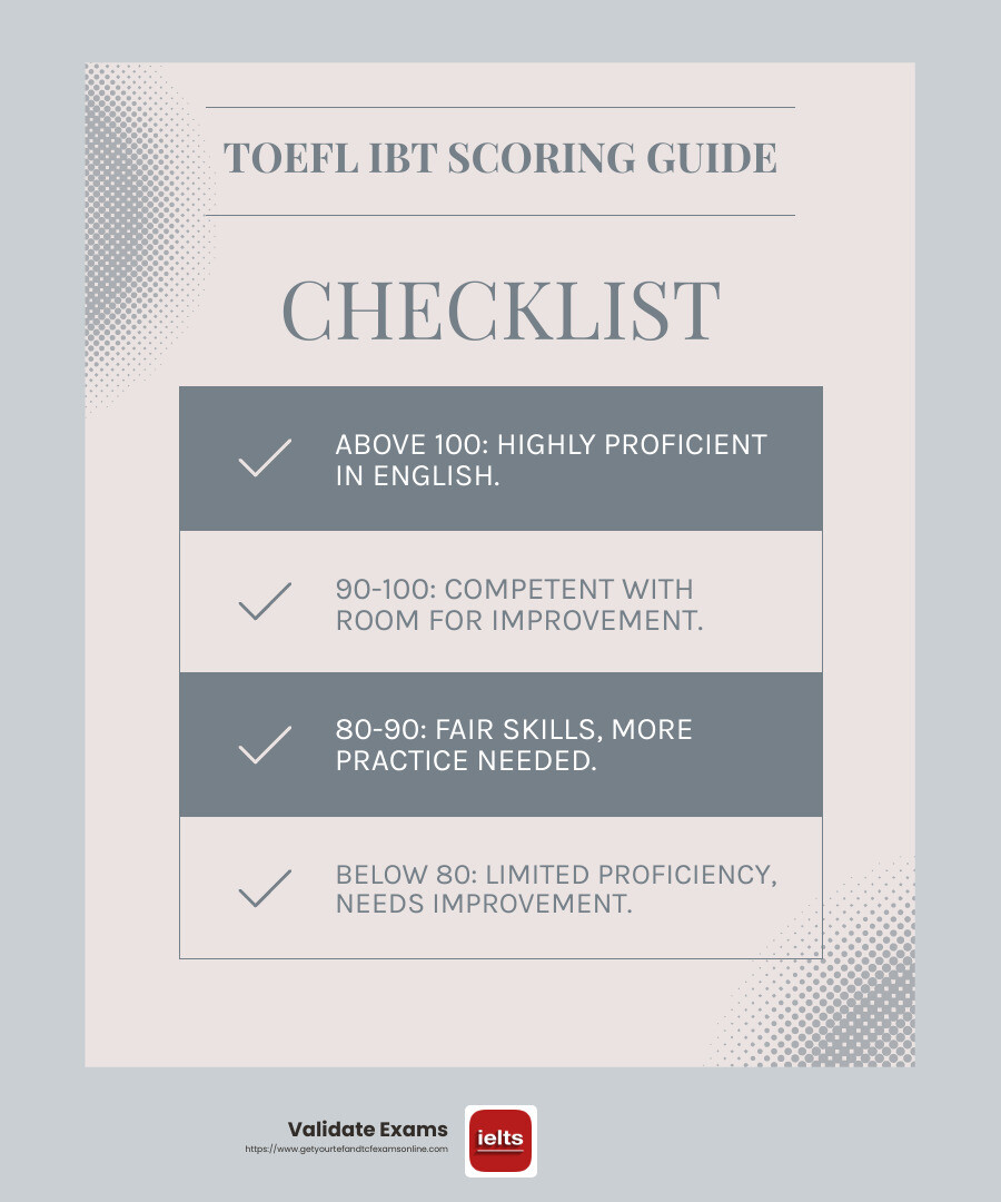 TOEFL iBT Scoring Breakdown - buy toefl ibt certificate infographic checklist-light-blue-grey