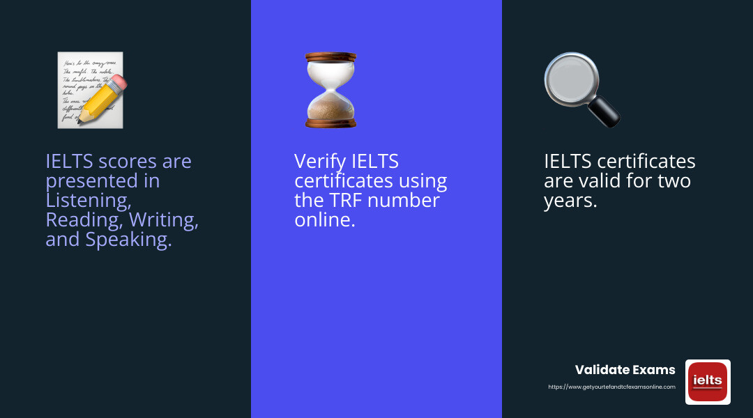 IELTS verification quote - buy verified IELTS certificate infographic 3_facts_emoji_blue