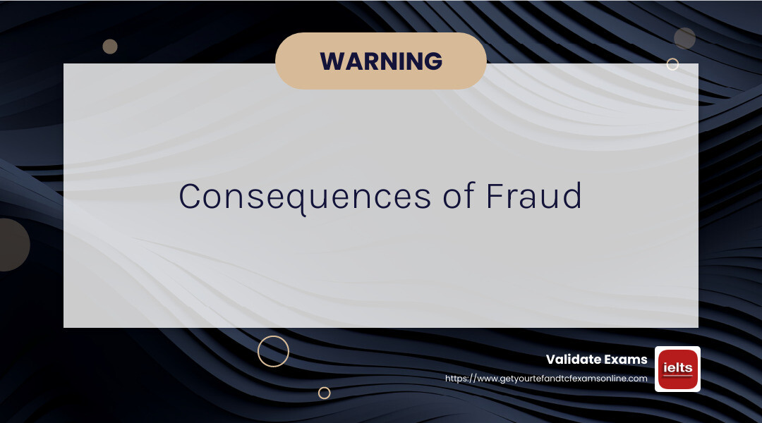 Fraud during the TEF exam can lead to invalidation of your test and a ban on retaking it. - tef canada online test infographic simple-info-landscape-card-dark
