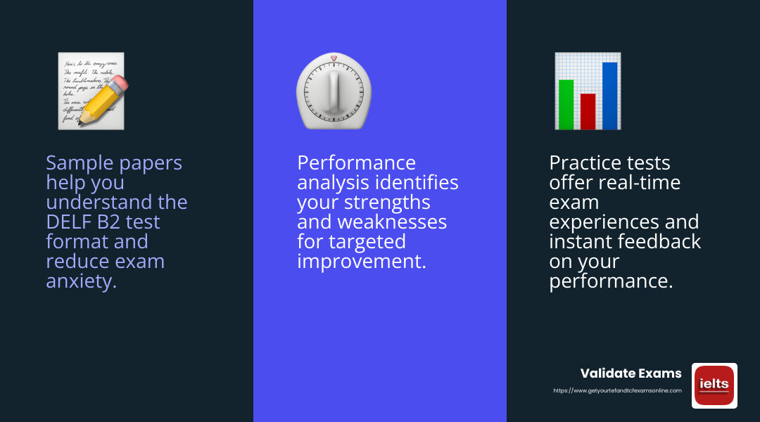 Performance analysis helps identify strengths and weaknesses. - delf b2 test online infographic 3_facts_emoji_blue