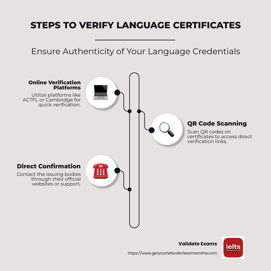 Verification process infographic - verify language certificates infographic infographic-line-3-steps-neat_beige