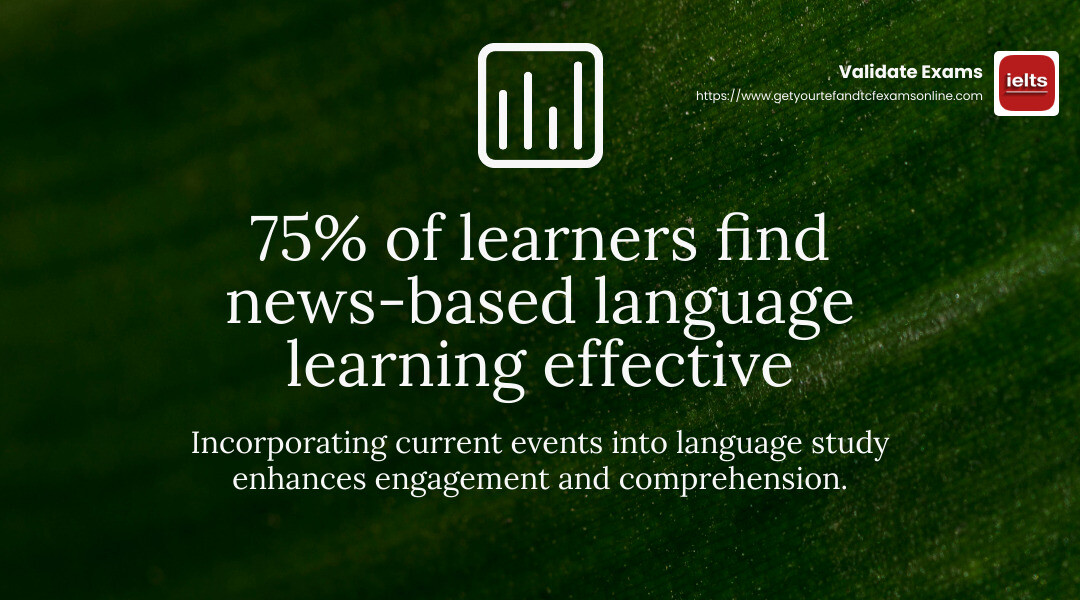 Statistic showing the popularity of learning French through news - france facile infographic simple-stat-landscape-green