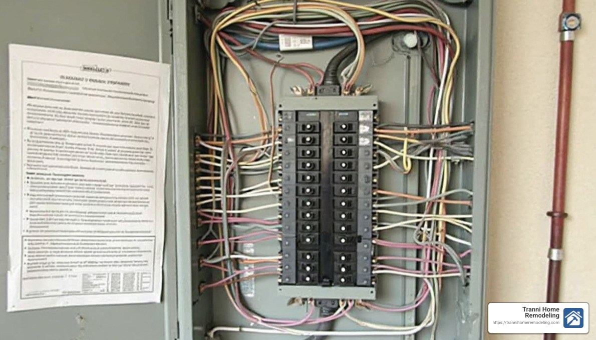 Diagram of an electrical panel layout - replace electrical panel
