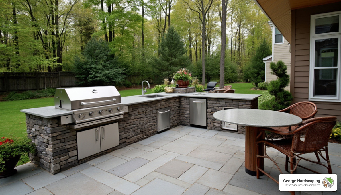 Outdoor kitchen with flexible layout - outdoor kitchen installation near me