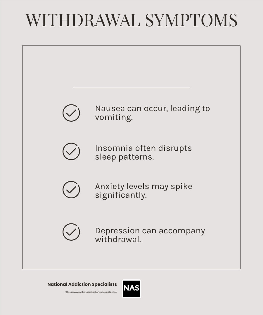 Suboxone withdrawal symptoms infographic - suboxone withdrawal infographic checklist-light-beige