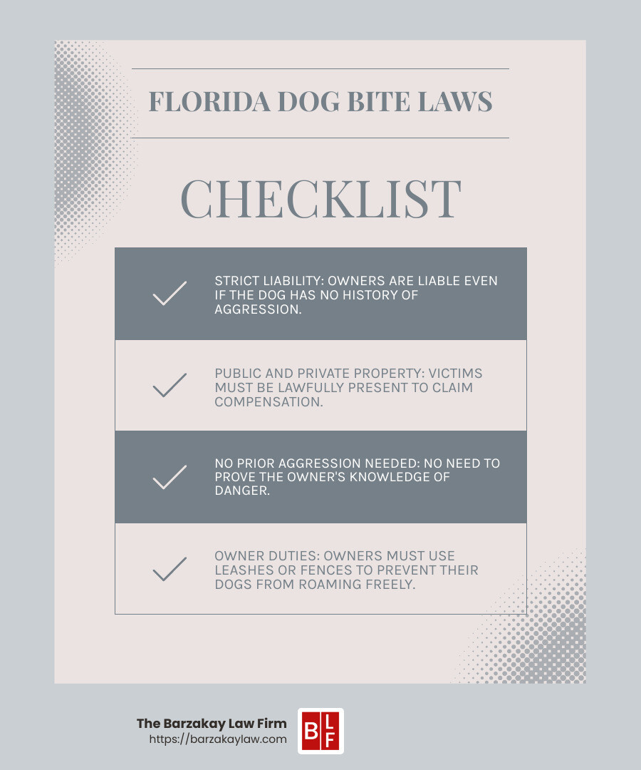 Florida Dog Bite Laws - boca raton dog bite lawyer infographic checklist-light-blue-grey