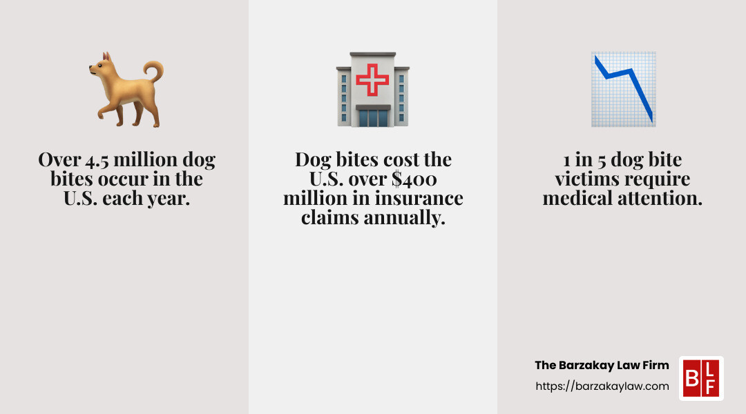 Dog bite compensation statistics - boca raton dog bite lawyer infographic 3_facts_emoji_grey
