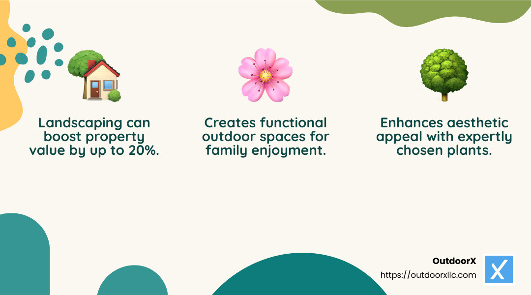Landscaping can increase property value by up to 20% - landscapers hamilton ma infographic 3_facts_emoji_nature