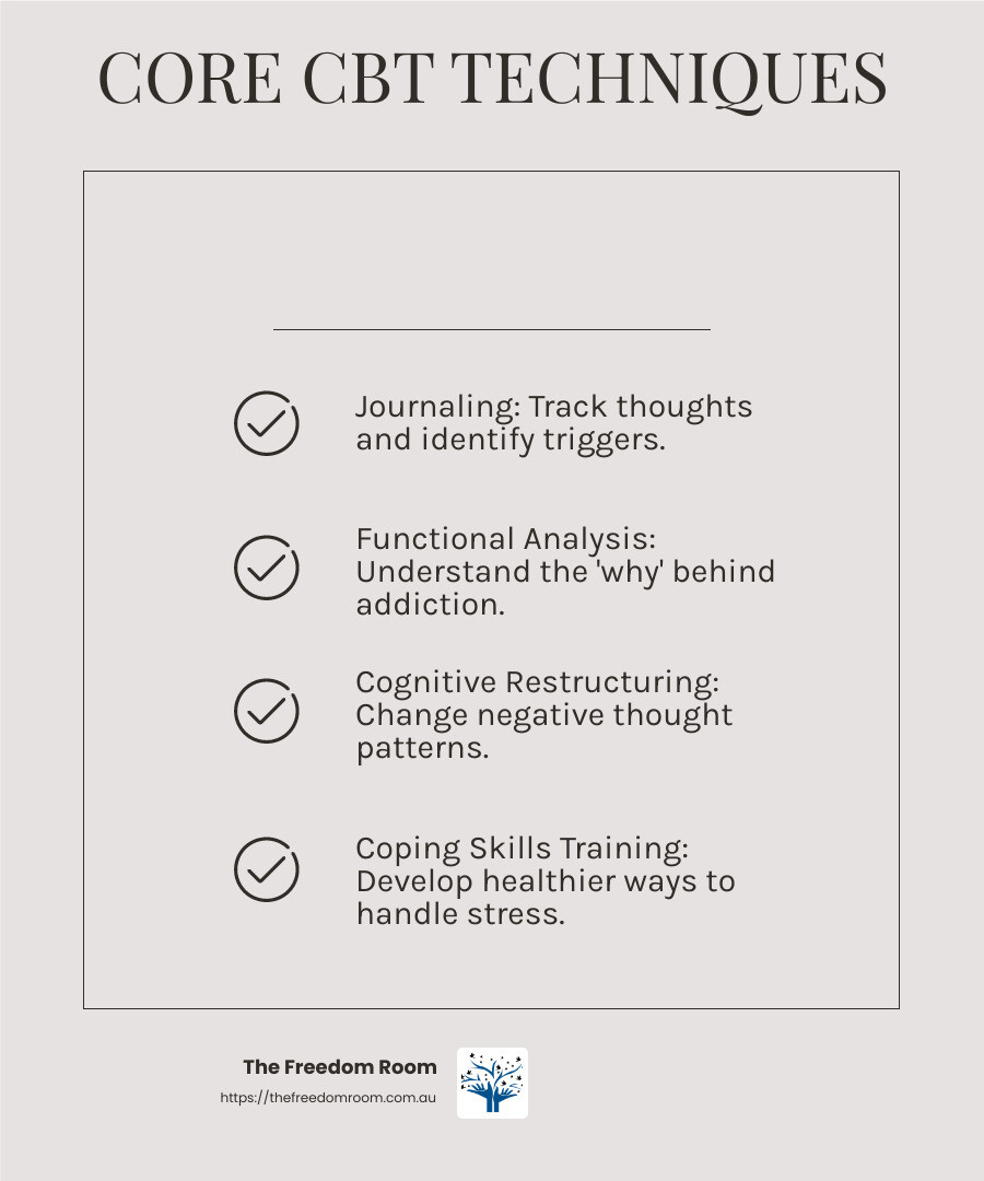 CBT Techniques for Addiction: A Path to Recovery - cbt techniques for addiction infographic checklist-light-beige CBT Techniques for Addiction: A Path to Recovery - cbt techniques for addiction infographic checklist-light-beige