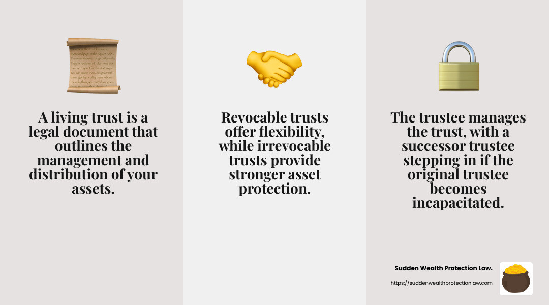 Living Trust Basics - how to create a living trust in arizona infographic 3_facts_emoji_grey