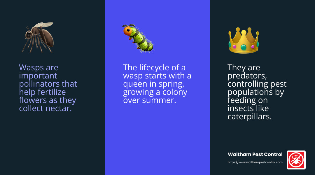 A wasp lifecycle infographic - clearing wasps nests infographic 3_facts_emoji_blue