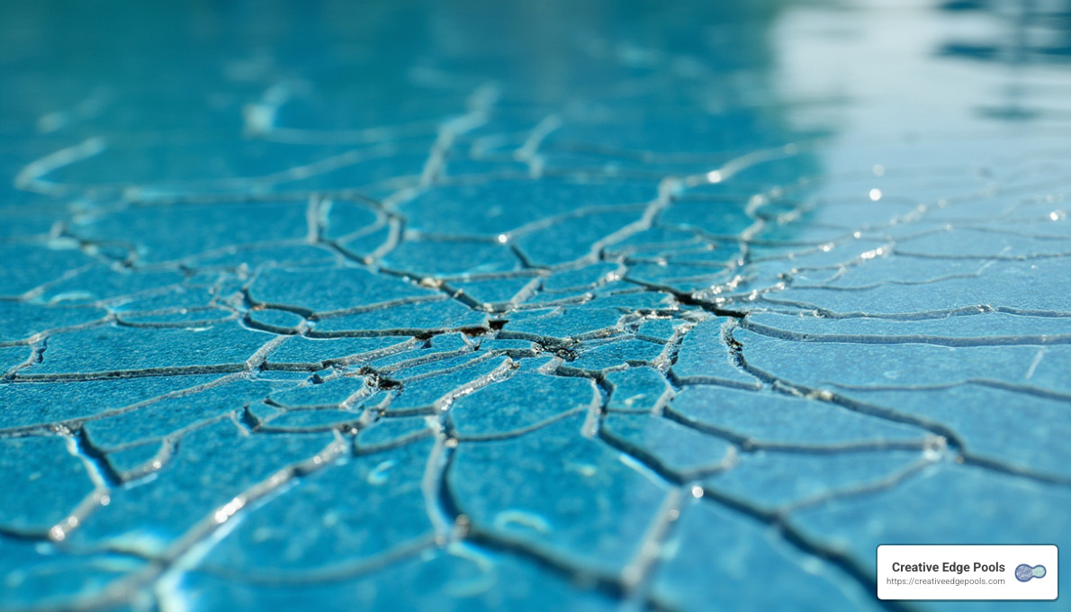 Cracked pool liner example - Pool liner replacement process