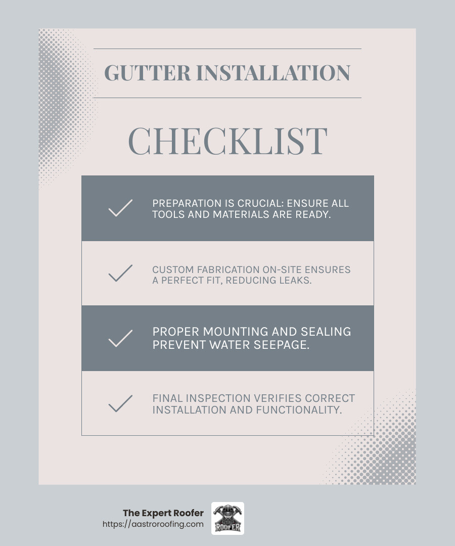Installation Process - Gutter installation Pompano Beach infographic checklist-light-blue-grey
