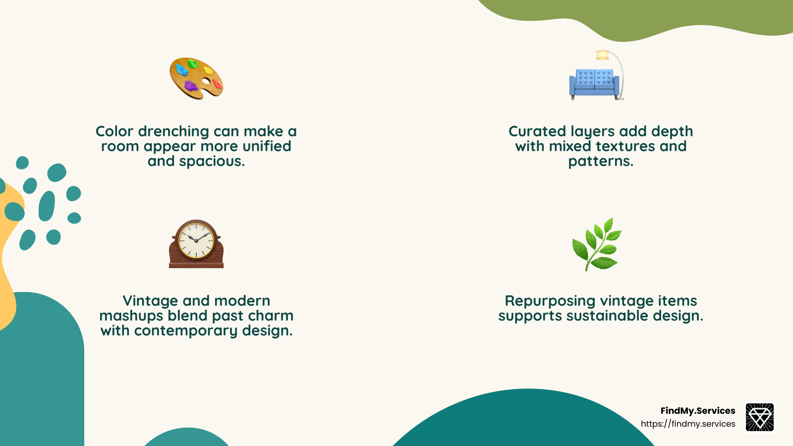 Color Drenching in Interior Design - Best local interior designers infographic 4_facts_emoji_nature
