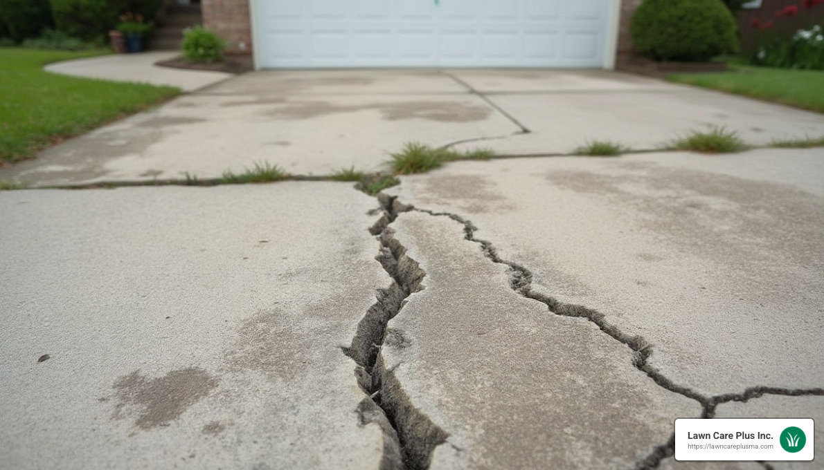 Signs of driveway damage - cement driveway repair