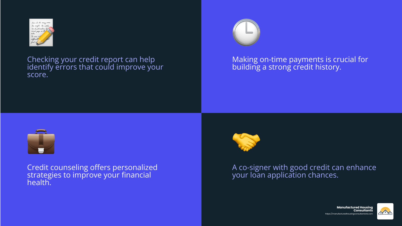 Understanding the Role of a Co-Signer in Mobile Home Loans - mobile home loan bad credit infographic 4_facts_emoji_blue