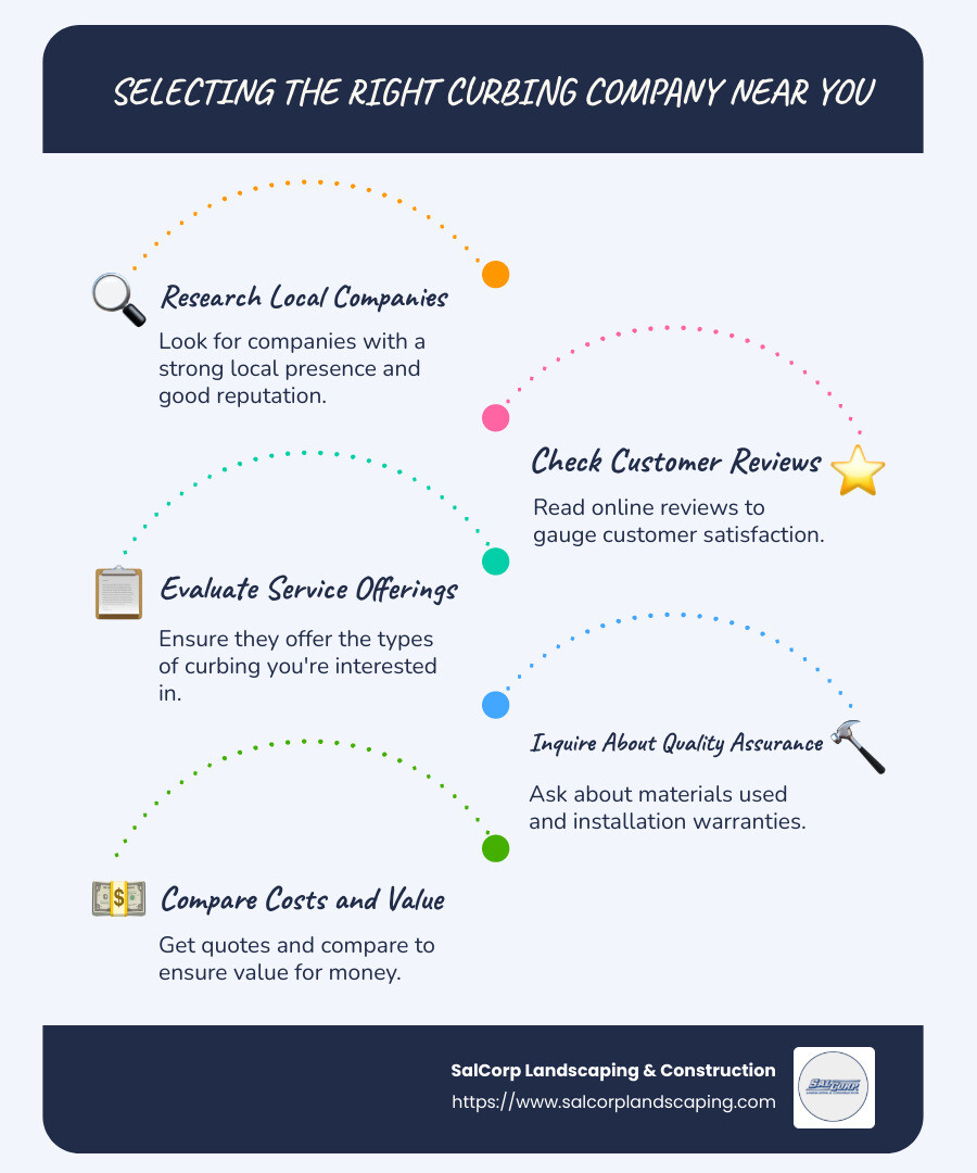 Guide to selecting curbing services - curbing company near me infographic infographic-line-5-steps-blues-accent_colors