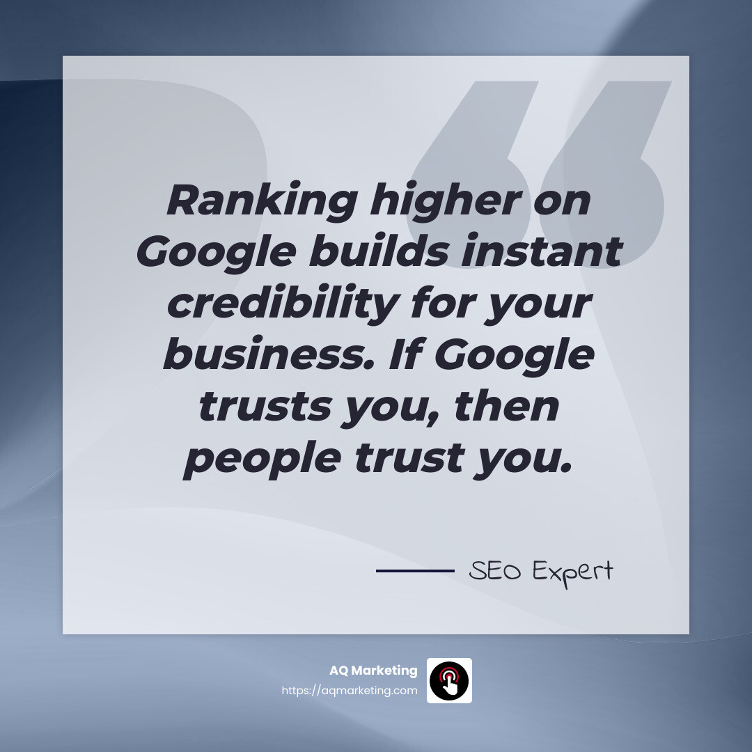 SEO builds credibility - seo search engine optimization infographic simple-quote-gray