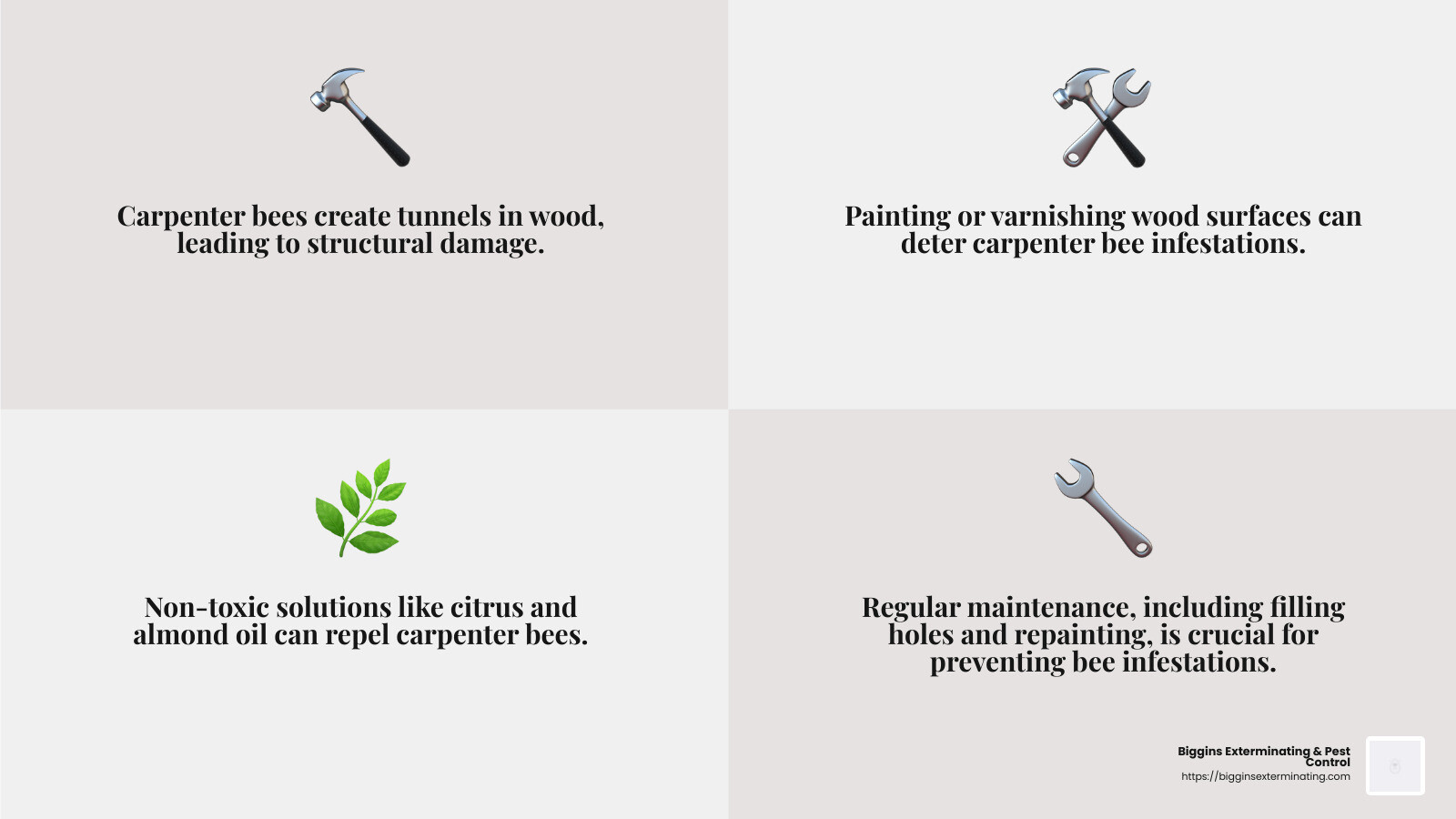 Customer satisfaction is our top priority - carpenter bees control infographic 4_facts_emoji_grey