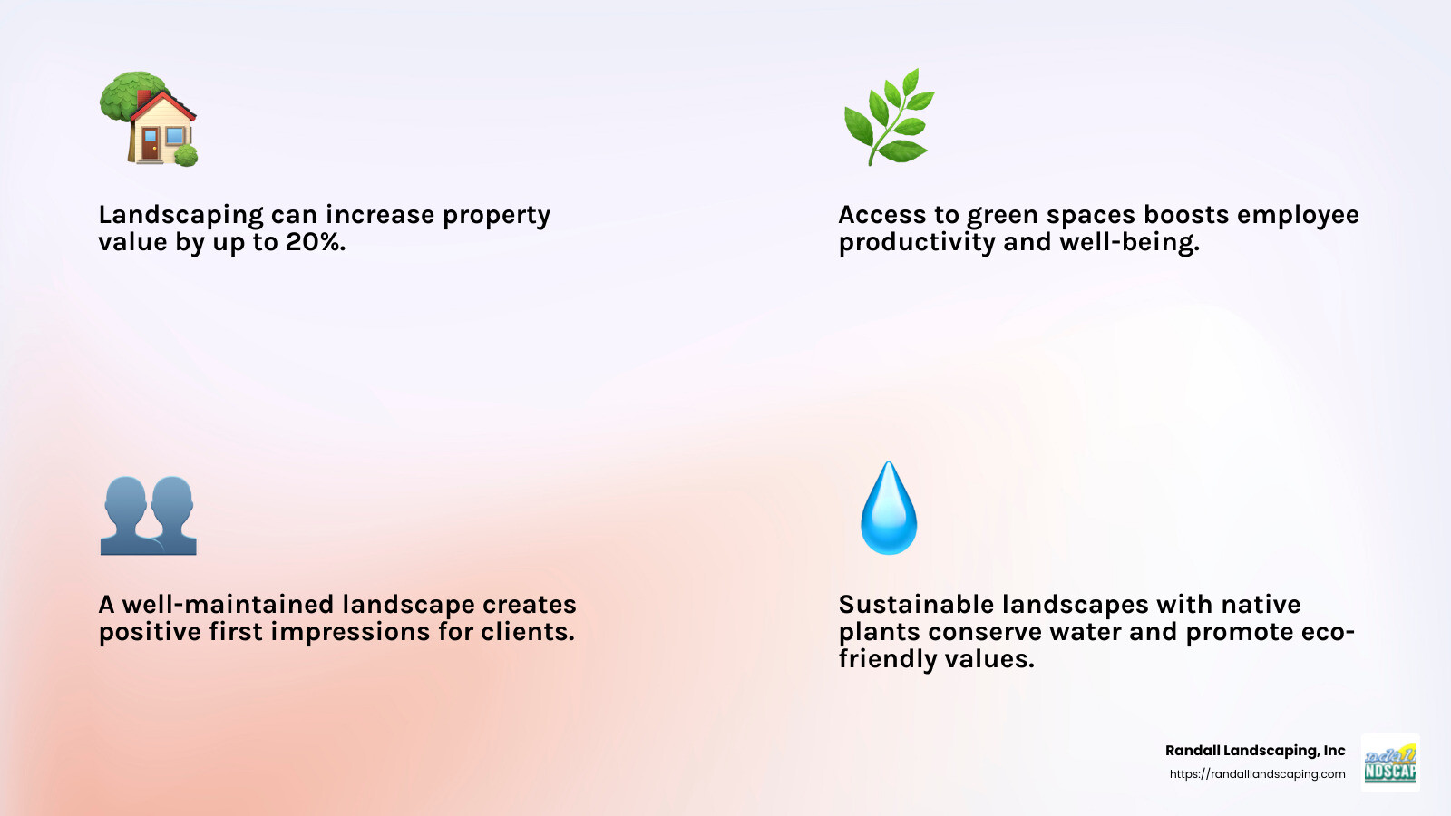 Commercial Landscaping Benefits - what is commercial landscaping infographic 4_facts_emoji_light-gradient