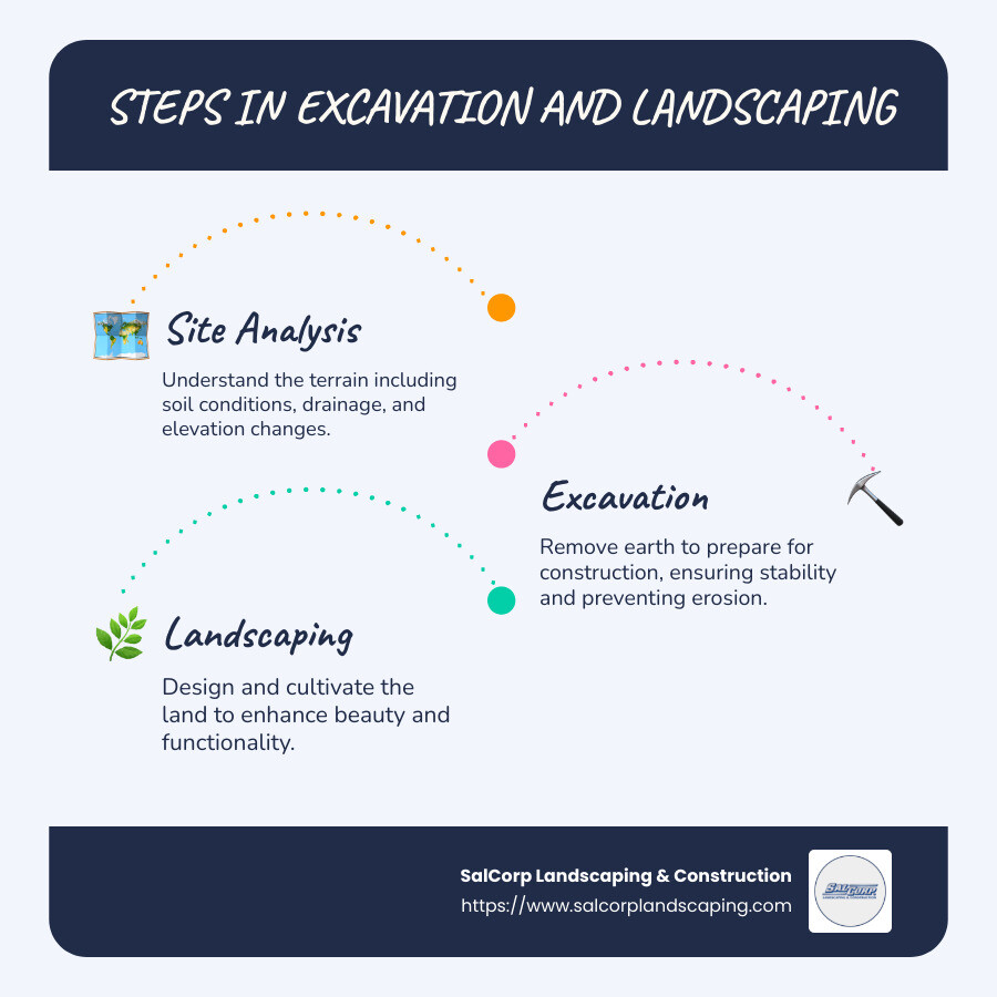 Key Steps in Excavation and Landscaping - excavation and landscaping infographic infographic-line-3-steps-blues-accent_colors