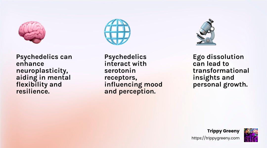 Ego dissolution can lead to transformative experiences - psychedelic therapy near me infographic 3_facts_emoji_light-gradient