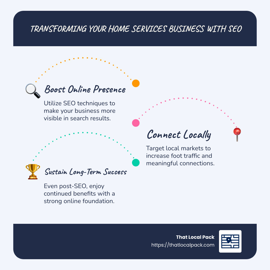 Overview of a home services SEO company benefits - home services seo company infographic infographic-line-3-steps-blues-accent_colors