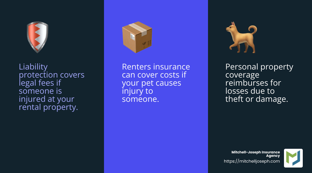 Liability protection is essential for renters. - renters insurance near me infographic 3_facts_emoji_blue