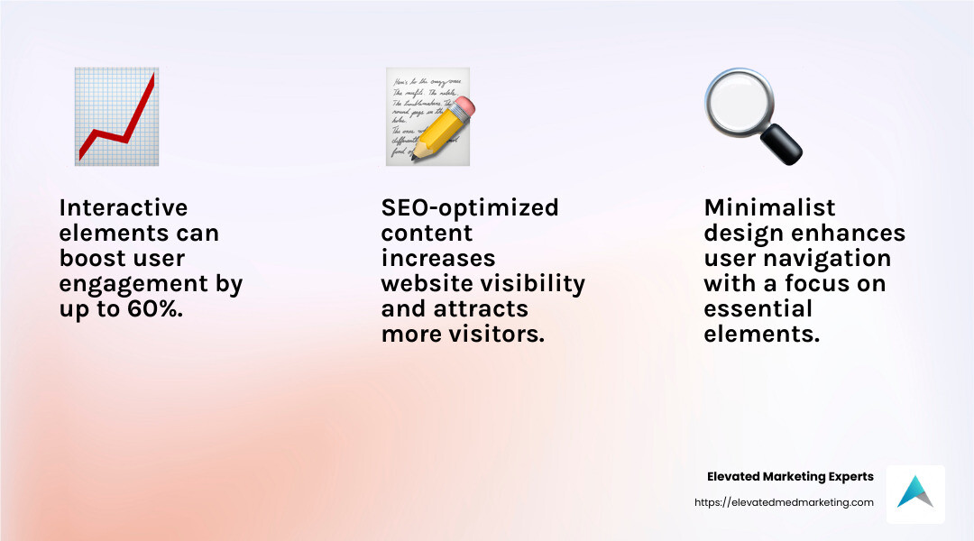 Interactive elements can significantly increase user engagement on wellness websites. - Wellness Website Design infographic 3_facts_emoji_light-gradient Interactive elements can significantly increase user engagement on wellness websites. - Wellness Website Design infographic 3_facts_emoji_light-gradient