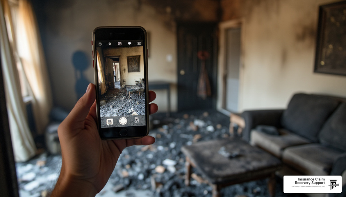 Documenting damage after a fire - fire damage claims Houston