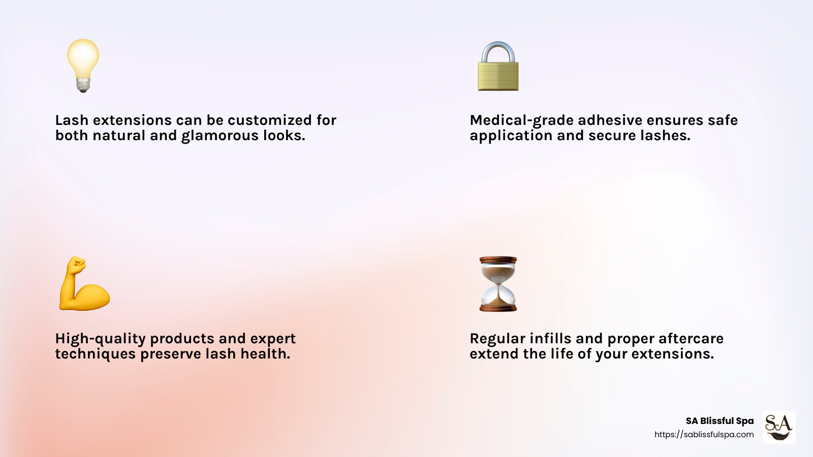 Lash Health and Safety - Lash extensions near me infographic 4_facts_emoji_light-gradient