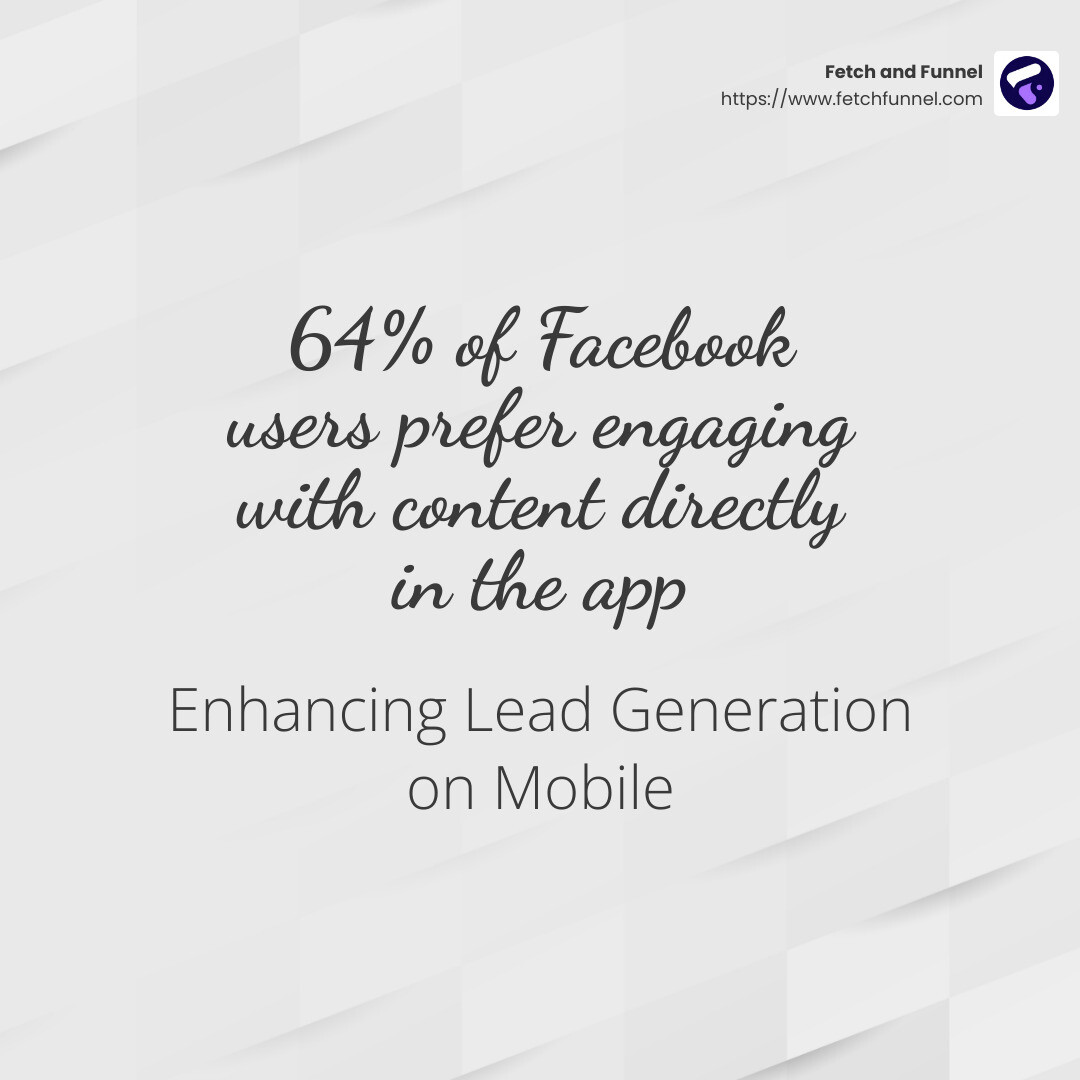 64% of users prefer engaging with content directly in the app - Facebook ads for lead generation infographic simple-stat-light