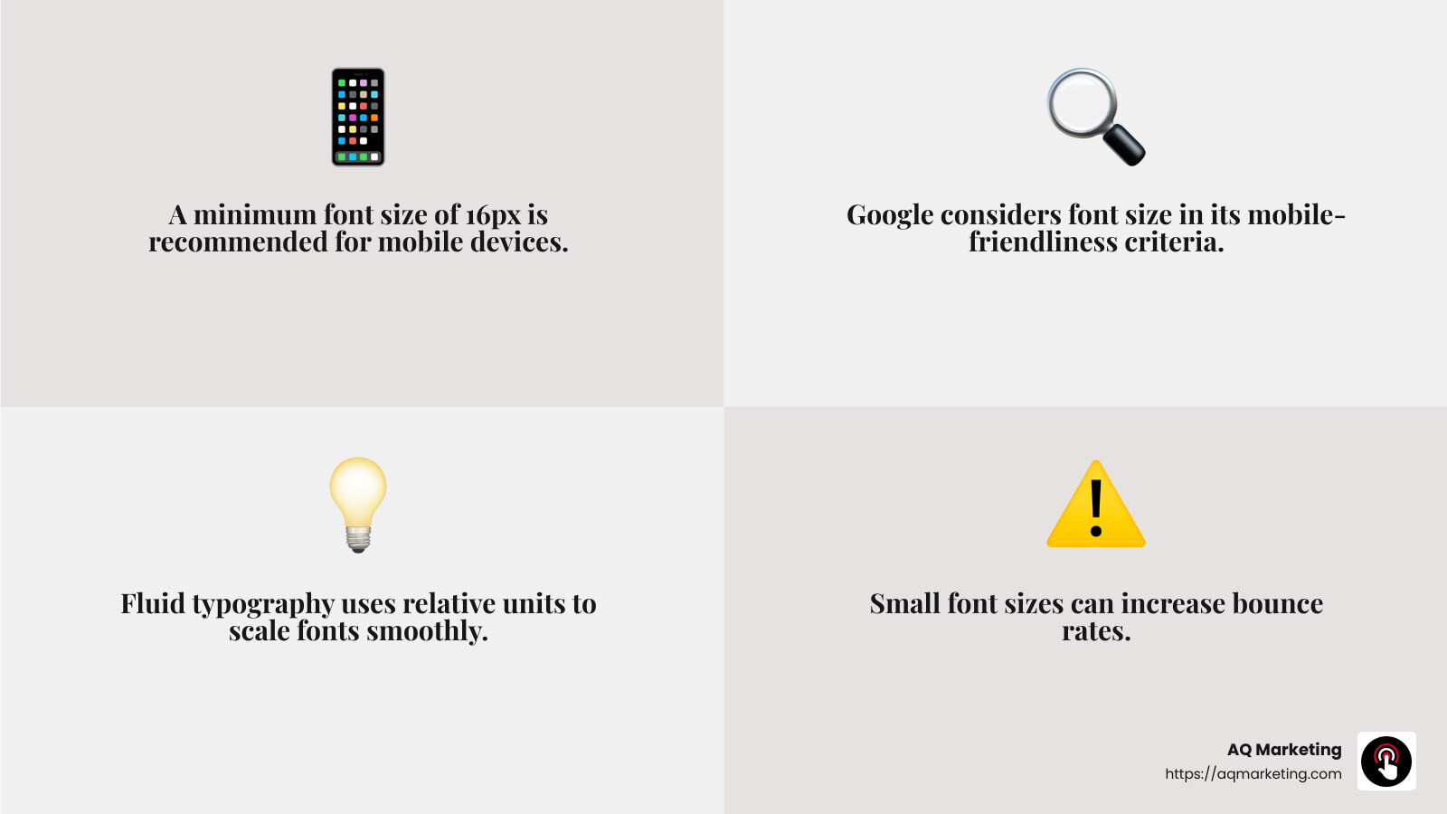 The importance of responsive font sizing - responsive web design font size infographic 4_facts_emoji_grey