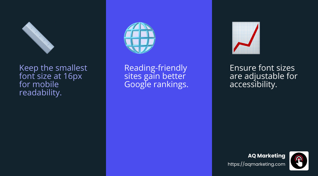 Google's take on font size - responsive web design font size infographic 3_facts_emoji_blue