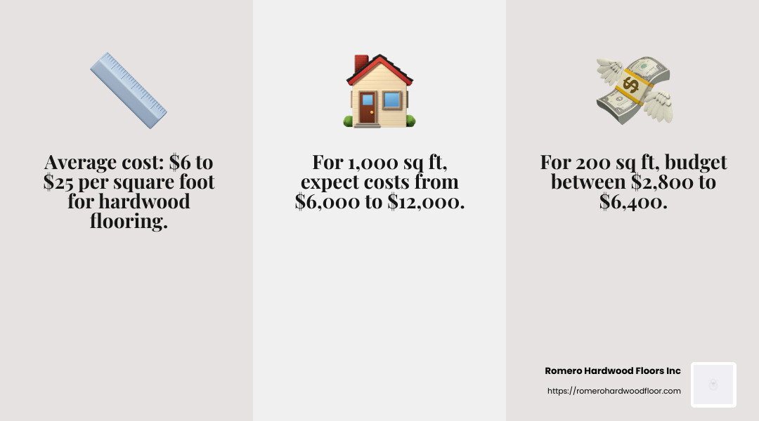 Average cost statistics for hardwood flooring - Hardwood flooring price trends infographic 3_facts_emoji_grey