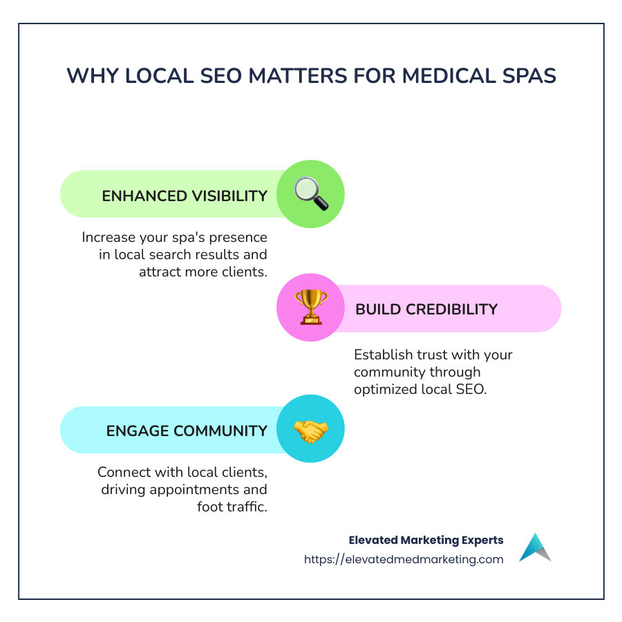 Top Strategies for Local SEO Success - Local SEO for medical spas infographic infographic-line-3-steps-colors