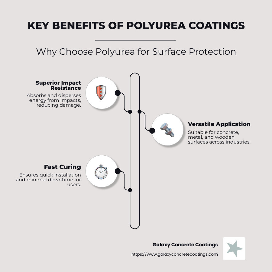 Key Benefits of Polyurea Coatings Infographic - polyurea impact resistant coatings infographic infographic-line-3-steps-neat_beige