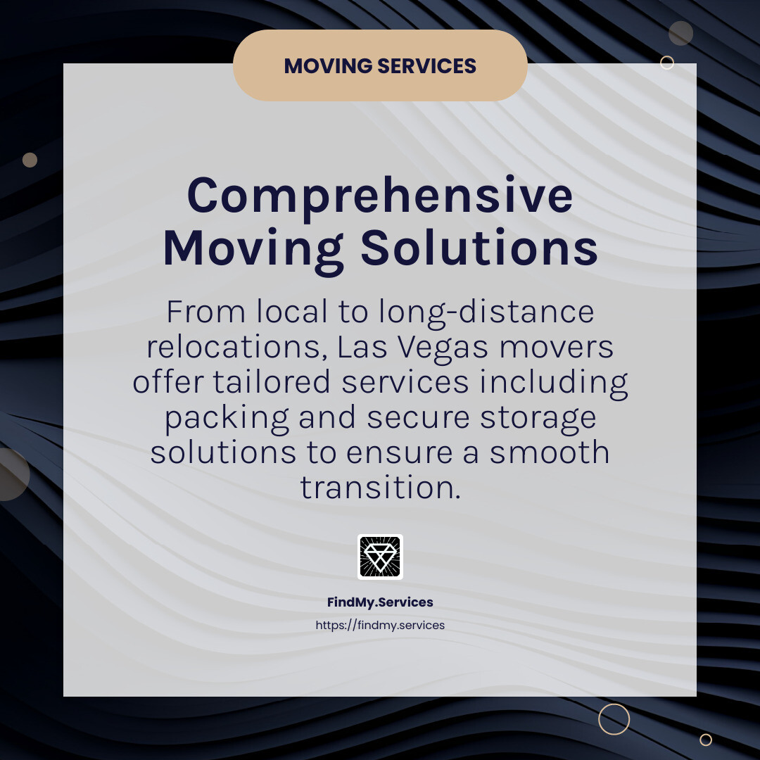 Las Vegas moving services offer comprehensive solutions for local and long-distance relocations. - Professional movers Las Vegas infographic simple-info-card-dark