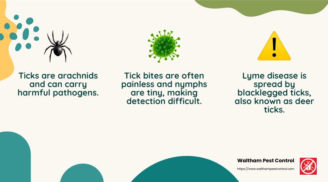 Ticks are parasitic arachnids similar to spiders, mites, and scorpions. - tick control services near me infographic 3_facts_emoji_nature
