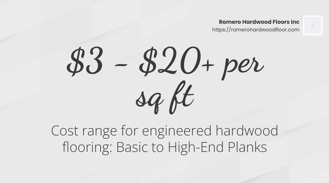 Typical price range for engineered hardwood flooring - engineered hardwood cost infographic simple-stat-landscape-light