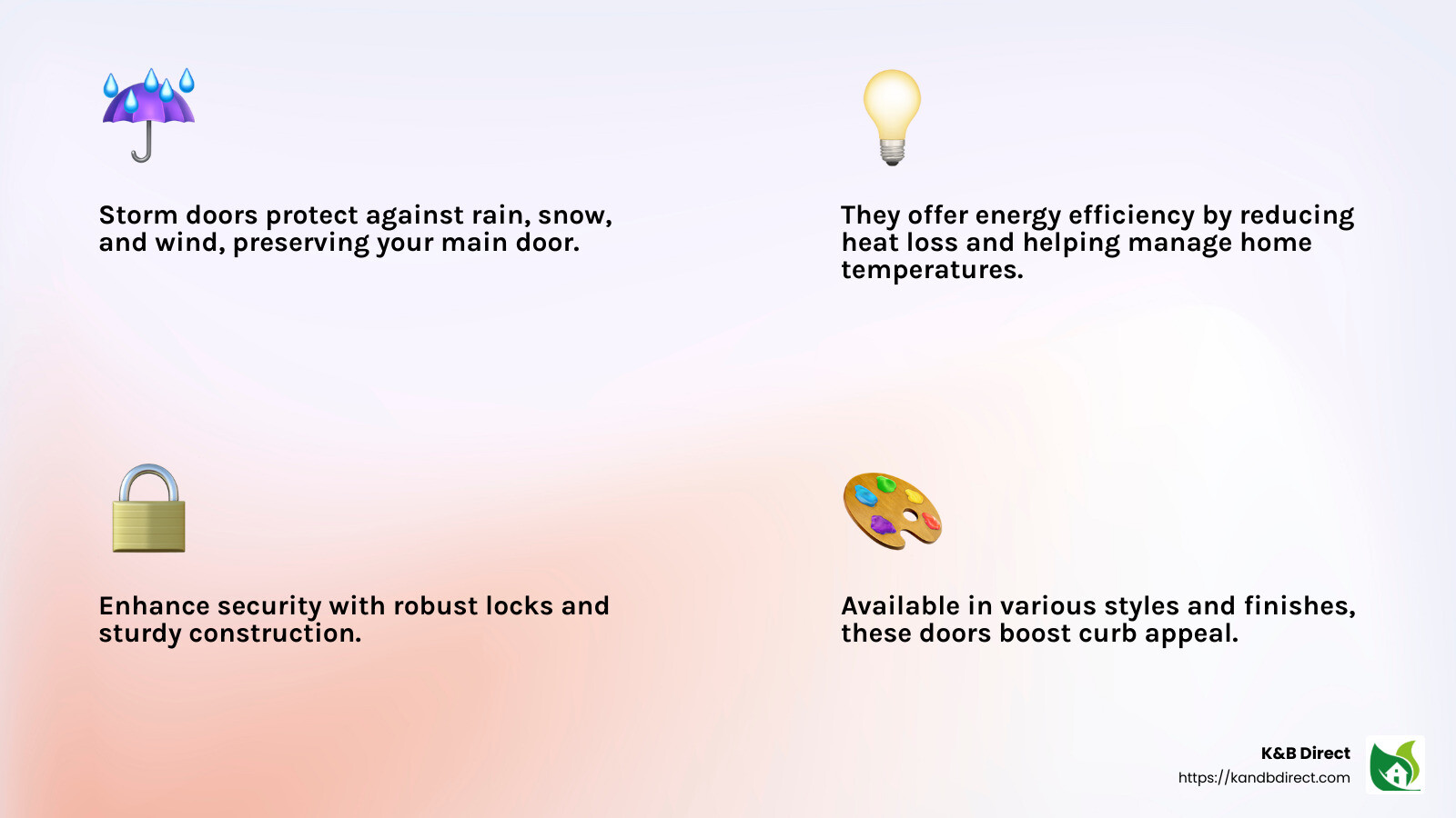 Benefits of Exterior Storm Doors - exterior storm doors infographic 4_facts_emoji_light-gradient