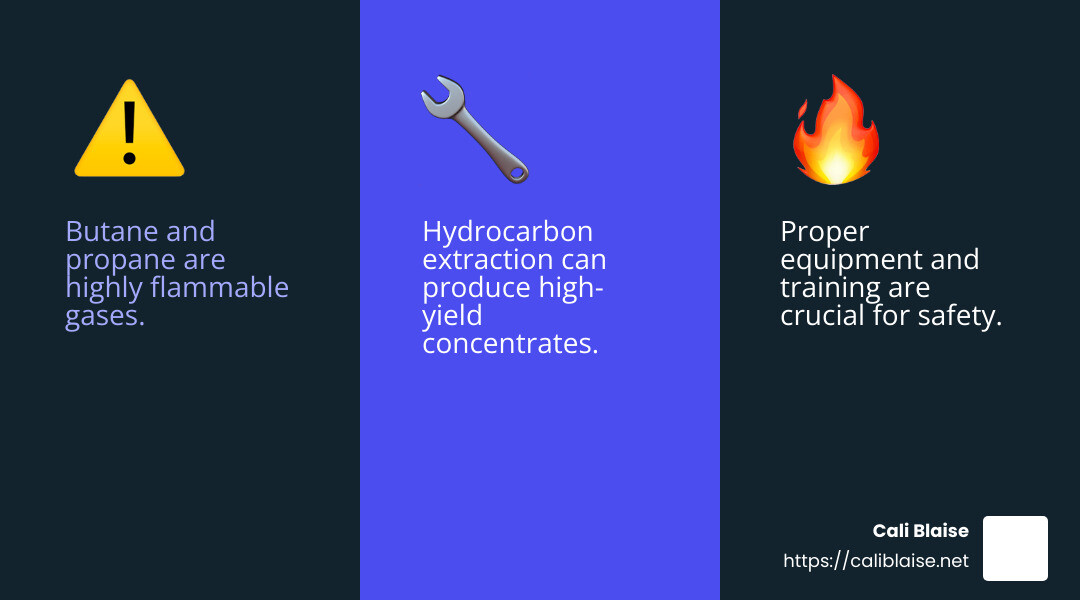 Safety measures in hydrocarbon extraction - cannabis extraction techniques infographic 3_facts_emoji_blue