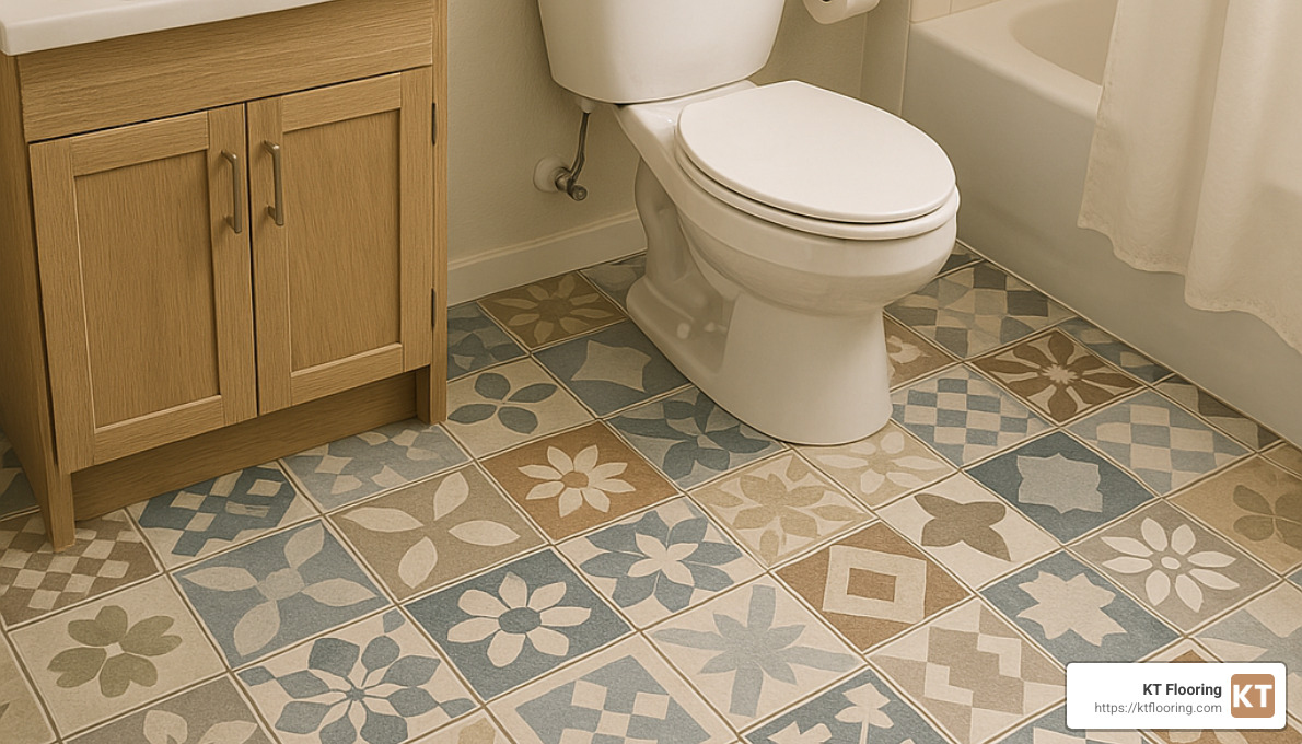 tile flooring in bathroom - inexpensive flooring options
