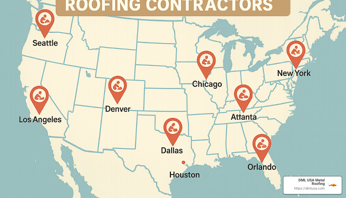 Local map showing roofing contractors - Affordable roofing contractors