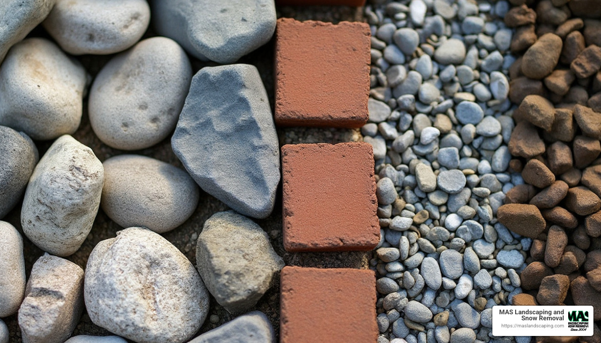 comparison of river rock with other hardscaping materials - hardscaping with river rock