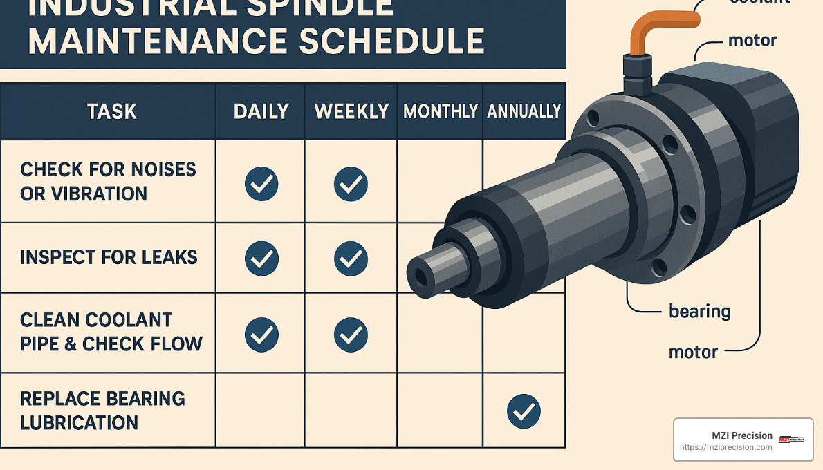 industrial spindle maintenance schedule chart - motor mechanic near me