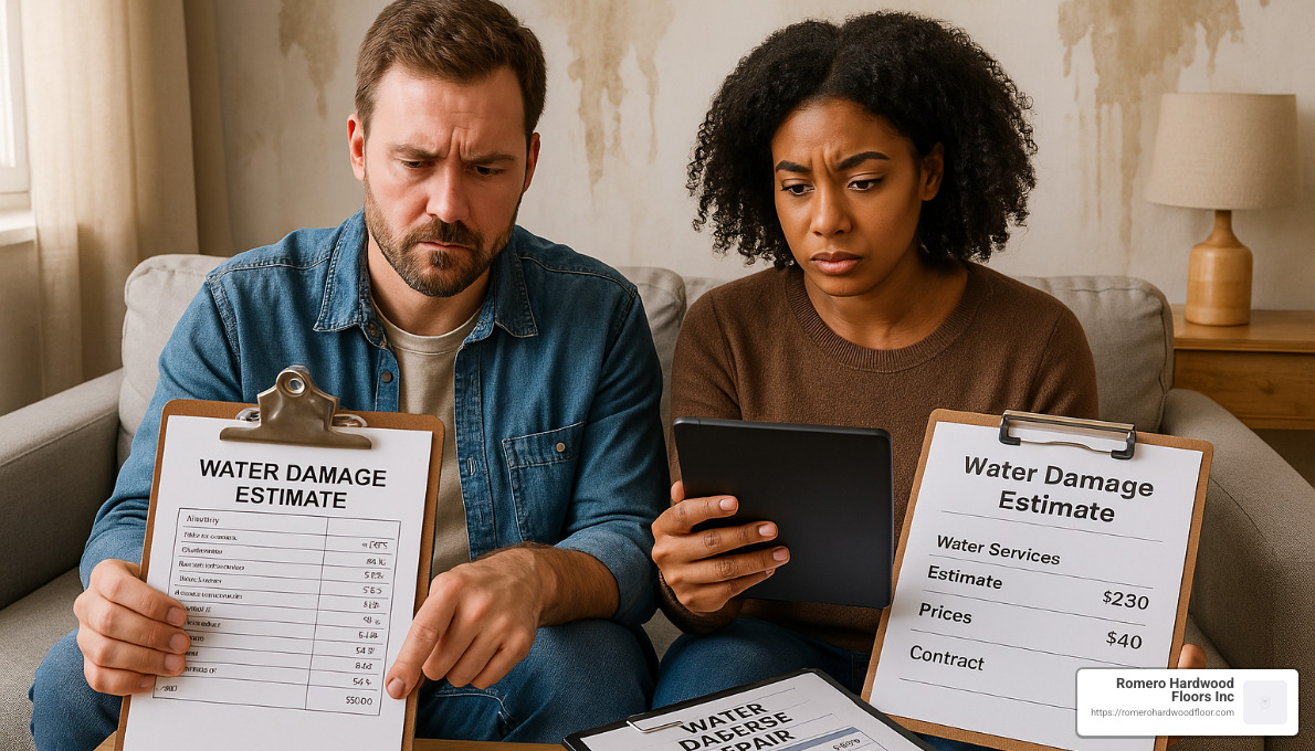 homeowners comparing water damage repair services - Affordable water damage repair