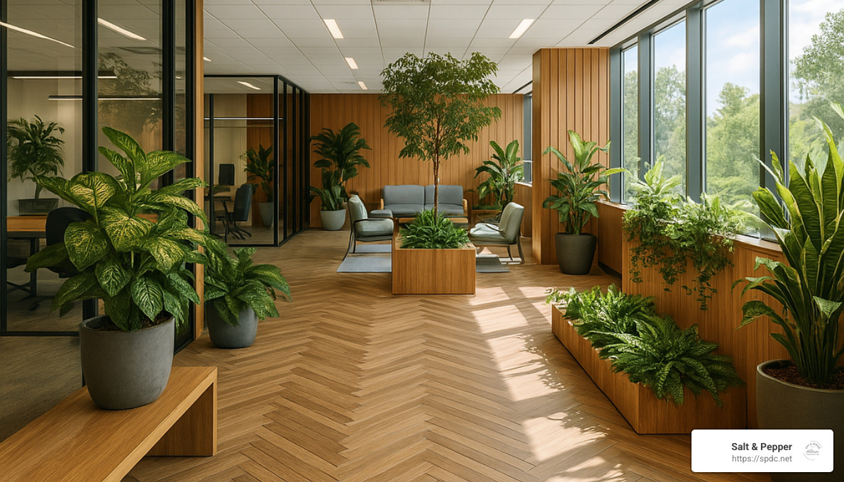 modern biophilic commercial flooring design - commercial flooring contractors tampa fl